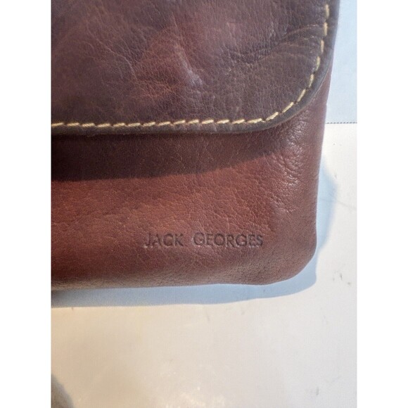 Jack Georges Leather Crossbody Bag. Adjustable Strap. 3 Compartment - Picture 3 of 9